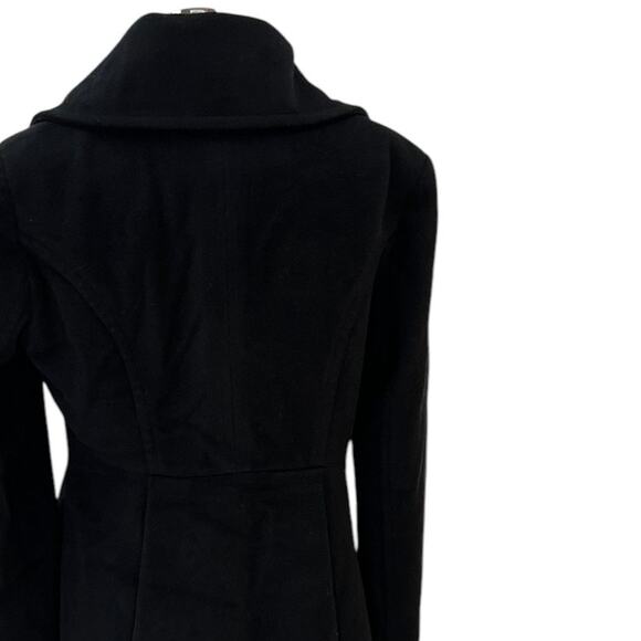 BCBGeneration Classic Black Wool Blend Winter Pea Coat SZ LARGE - Picture 5 of 14